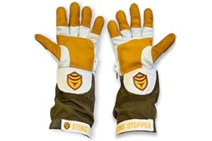 FOXHOUND BEE COMPANY Sting Stopper Heavy Duty Beekeeping Gloves Men Women, Goat Skin Bee Gloves with Short Canvas Cuffs, Sting Proof Bee Keeping Gear | Olive Green, 2X-Large