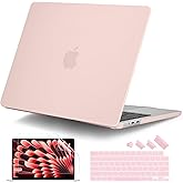 DONGKE Compatible with M4 MacBook Air 15 Inch Case 2025 2024 2023 A3241 A3114 A2941 M3 M2 with Liquid Retina Display & Touch ID, Protective Plastic Hard Shell Cover 15" - Matte Chalk Pink