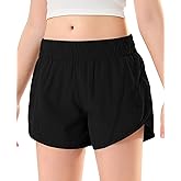 DOCUMO Girls Athletic Shorts with Zipper Pocket, Liner Quick Dry Running Shorts for Kids Teen Girls Active Sports Shorts