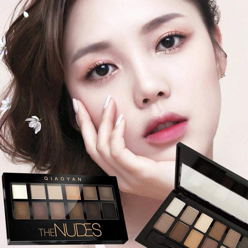 Swteeys 12 Farben Lidschatten Eyeshadow Lidschatten- Palette Schimmer Glitzer Wasserdichte Lidschatten hochpigmentierte Augenschatten Makeup Glitter Palette