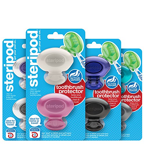 Steripod clip-on toothbrush protector family pack - new exclusive…