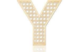 FOCAL20 Wooden Rattan Letters for Wall Decor Rustic Wooden Letters 12 Inch Wood Letter Rattan Wall Decor for Wedding Nursery Sign Baby Shower Newborn Birthday Gift Boho Bedroom Decoration (Y)