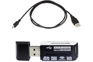 Replacement USB Cable for Canon EOS Rebel T6 DSLR Camera, USB Computer Cord for Canon EOS Rebel T6 DSLR Camera + Excelshoots Card Reader (3-Feet)