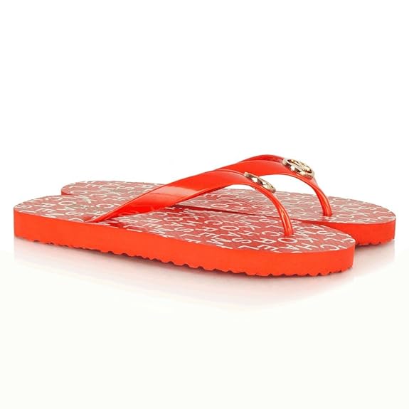 Michael Kors Orange MK Women's Flip Flop Orange Patent UK 4 Amazon.co