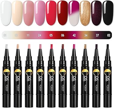 Saint Acior 10 Couleurs 3 En 1 One Step Gel Stylo Vernis Vernis Semi Permanent Paillettes Température Couleur Changé Uvled Sans Base Coat Top Coat