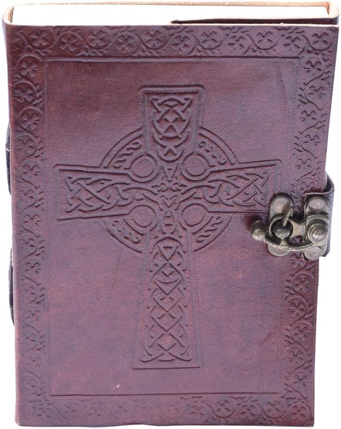 WerKens Leather Journal Retro Vintage Travel Diary an Exclusive Handmade Notebook with Metal Lock (Brown, 7 inch x 5 inch)