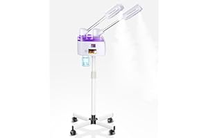 VERYTOP Facial Steamer Professional, 2 in 1 Hot&Cold Facial Steamer on Wheels for Spa, Steamer for Face with Time Setting, Face Steamer for Facial Deep Cleaning(45inch)