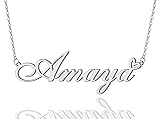 Amaya Heart Name Necklace Silver Stainless Steel