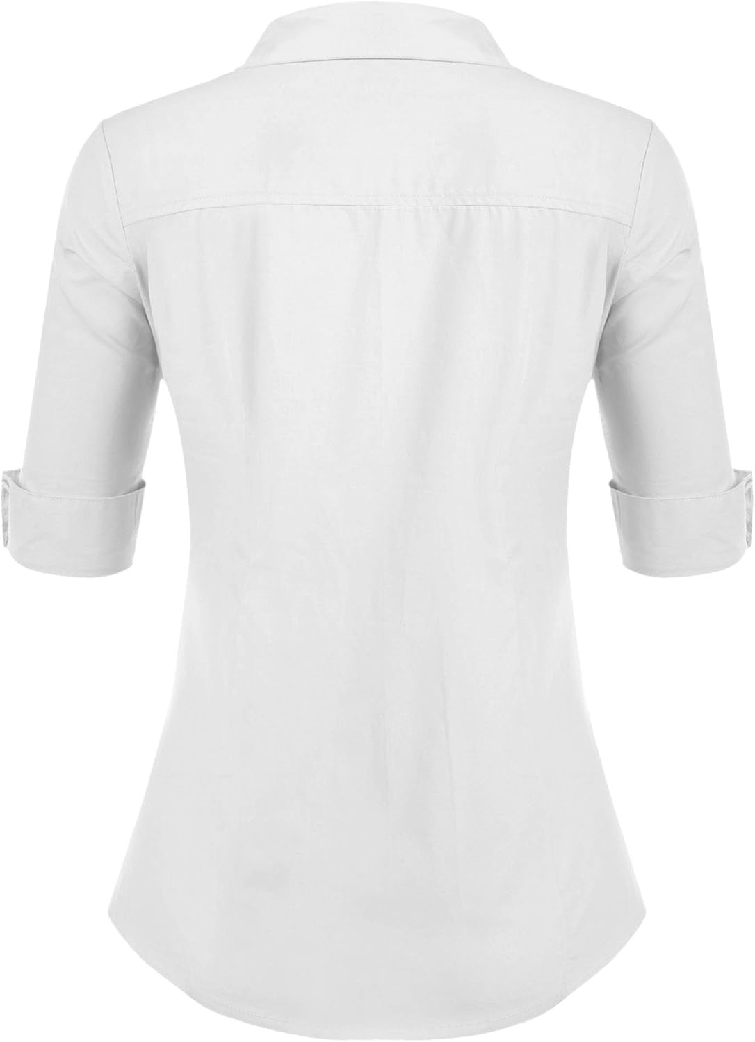 Hotouch Womens 3/4 Sleeve Basic Button Down Shirt Slim Fit Cotton Dress Shirts at  Women’s Clothing store