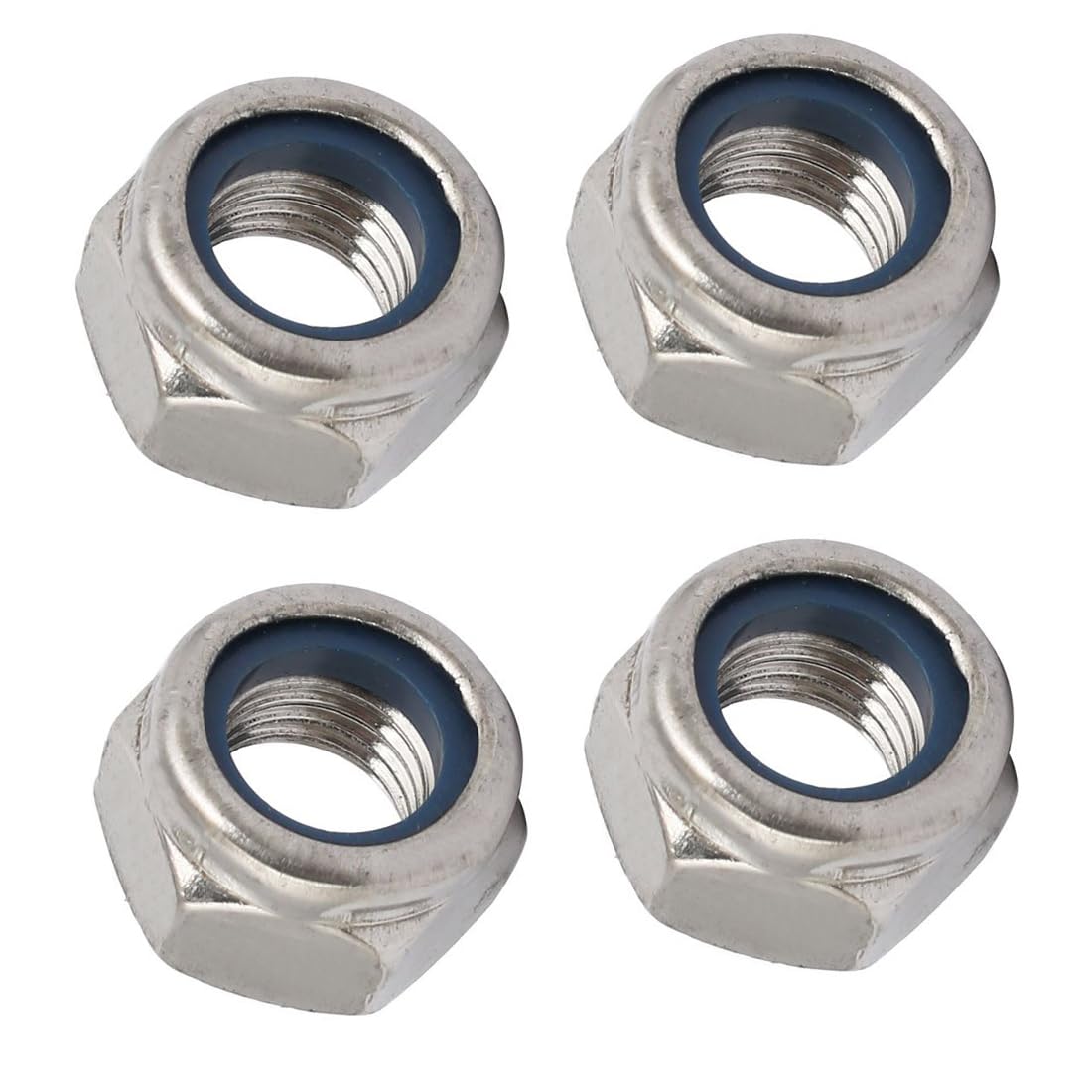 Boxonly Hex Lock Nuts for Door Construction Machinery Shipbuilding 304 Stainless Steel Lock Nuts Anti-Loose Locknuts M12 x 1.5mm 4pcs