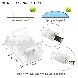 RGBZONE 10Pcs LED Strip Connectors 3 Pin Gapless