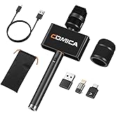 COMICA Revo S Wireless Handheld Microphone for iPhone, USB C Interview Microphone, 48kHz/24bit Audio Recording, 15H Battery, Smartphone Mic for Content Creator, Reporter, Podcast, Street Interview