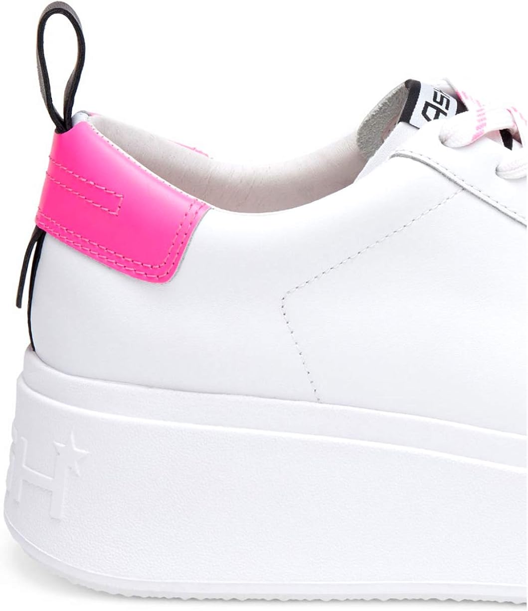 pink leather sneakers