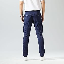 Plaid&Plain Men's and Women's Navy Blue Cargo Pants