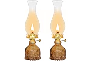 SYOENK Oil Lamps for Indoor Use Vintage Hurricane Emergency Glass Oil Lamp Large Kerosene Lantern Classic Rustic Decorative Kerosene Lamp