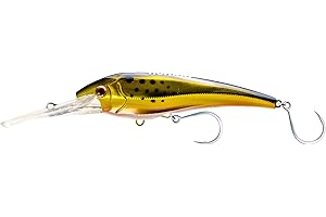 Nomad Design DTX Minnow with Patented Autotune System - Distressed Baitfish Swimming Action, BKK Diablo