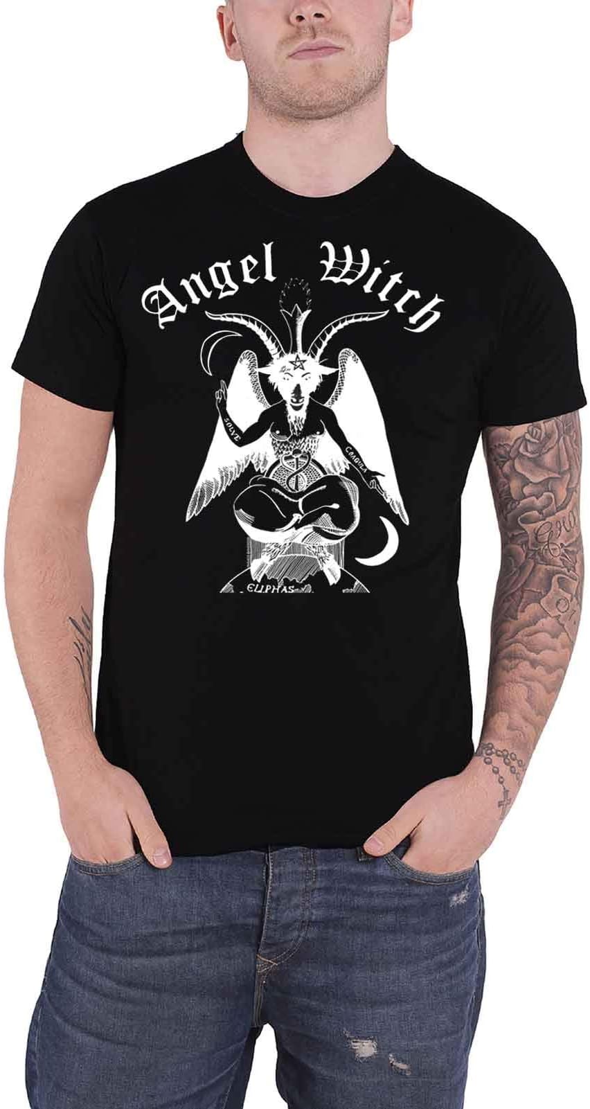 Angel Witch T Shirt Baphomet Band Logo Official Mens