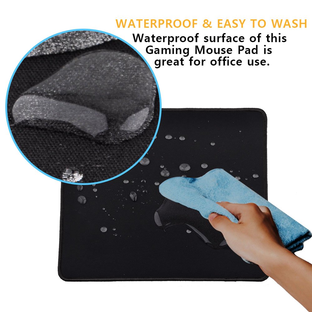 Gaming Mouse Pad,Qcute Large Wateproof Mouse Mat,Stitched Edges Non-Slippery Rubber Base Mats with Smooth Surface and Precise Tracking,Soft and Durable (L 11.6 x W 9.6\