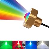 NBWDY RGBW IP68 Underwater 1/2in NPT Boat Drain Plug Light with APP Remote Control,Smart Cooling System,Anti-Corrosion Bronze Housing Marine Boat LED Light for Fishing Swimming Diving