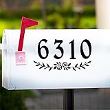 3 Inch Black Mailbox Numbers Stickers, 4 Set
