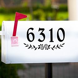 3 Inch Black Mailbox Numbers Stickers, 4 Set