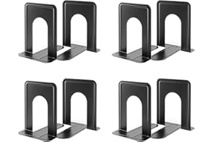 MaxGear Book Ends Universal Premium Bookends for Shelves, Non-Skid Bookend, Heavy Duty Metal Book Stopper for Books/Movies/CD