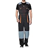 SUSHIMIAN Men's Sleeveless Coveralls Multi-Functional Mechanics Workwear Stylish Work Coveralls Overalls Cargo Jumpsuit