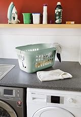 JMS we create smile Set of 2 Plastic Hipster Laundry Baskets Silver Sage view 9
