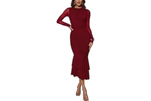 Atizon Elegant Ruched Bodycon Evening Dresses for Women Cocktail Party Formal Maxi Mermaid Dress