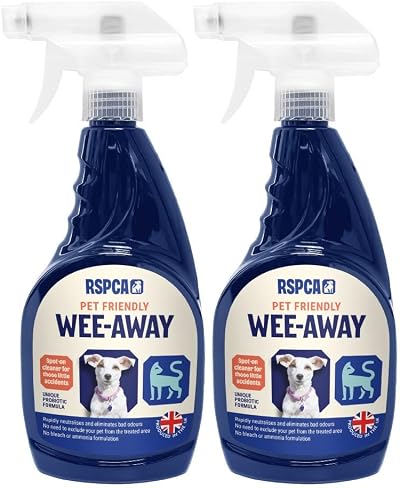 RSPCA 2 x 500ml Pet Stain and Odour Remover Wee Away Probiotic Cleaning