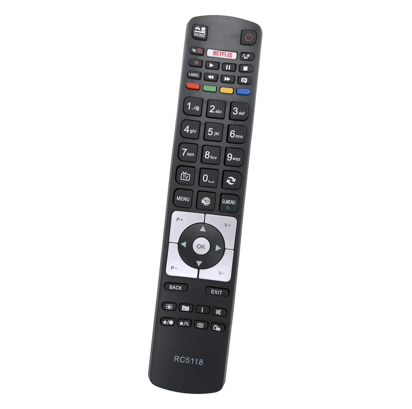 ALLIMITY RC5118 Remote Control Replace fit for Telefunken TV D32H289N4CW D39F275R4CW D43F279Q3CW TFUH483003D 32FW6015 42FW6015 43UHD7008-1 EXPTE43B35Z2KSAT SOMNIA32DESM15