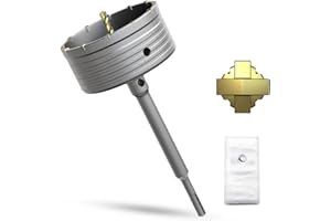 METOTY 5" Concrete Hole Saw,125mm Masonry Hole Saw, with 220mm SDS Plus Shank Connecting Rod for Concrete Brick Cement Stone Wall Drilling Home Improvement