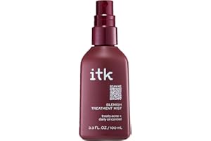 ITK Skincare 2% Salicylic Acid Spray for Face & Body Acne - Blemish-Fighting Treatment for Body Acne, Bacne, Blackheads, Pimples & Blemishes - BHA Blemish Facial Mist Post Workout - 3.3oz Spray Bottle