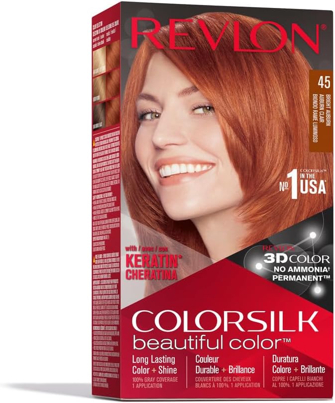 Revlon Colorsilk Beautiful Hair Color 45 Bright Auburn Ammonia-Free