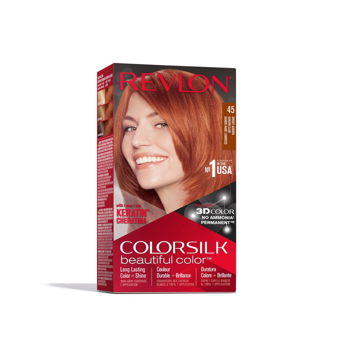 Revlon Colorsilk Beautiful Hair Color, 45 Bright Auburn