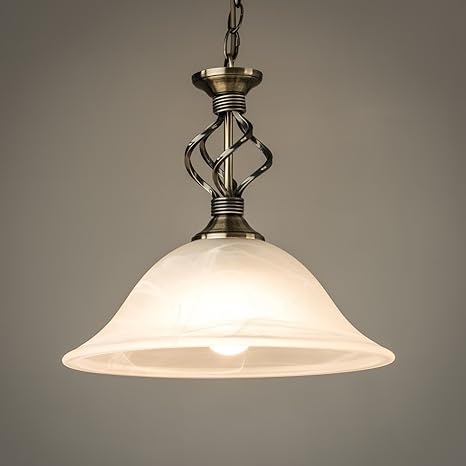 Kingswood Barley Twist Traditional Pendant Ceiling Light Antique