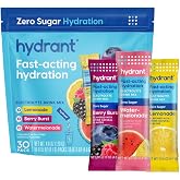 HYDRANT Hydrate Zero Sugar, Individual Hydration Electrolyte Powder Stick Packets with Zero Sugar and Electrolytes for Rapid Hydration (Variety Pack, 30 Count)