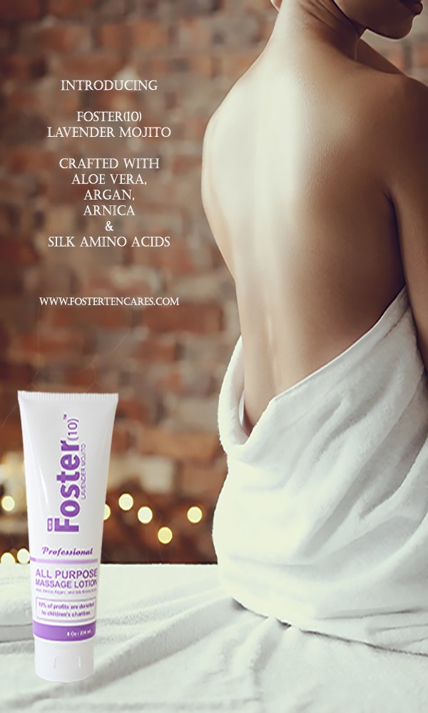 Foster(10) Lavender Mojito Massage Lotion - Made with Argan Oil, Arnica Extract, Silk Amino Acids, Not Tested on Animals, Paraben Free, Dye Free, All Scents From Essential Oils : Beauty