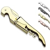 Kyraton Waiter Corkscrew Wine Key Wine Opener with Foil Cutter,Stainless Steel Classic All-in-one Corkscrew Double Hinged Cor