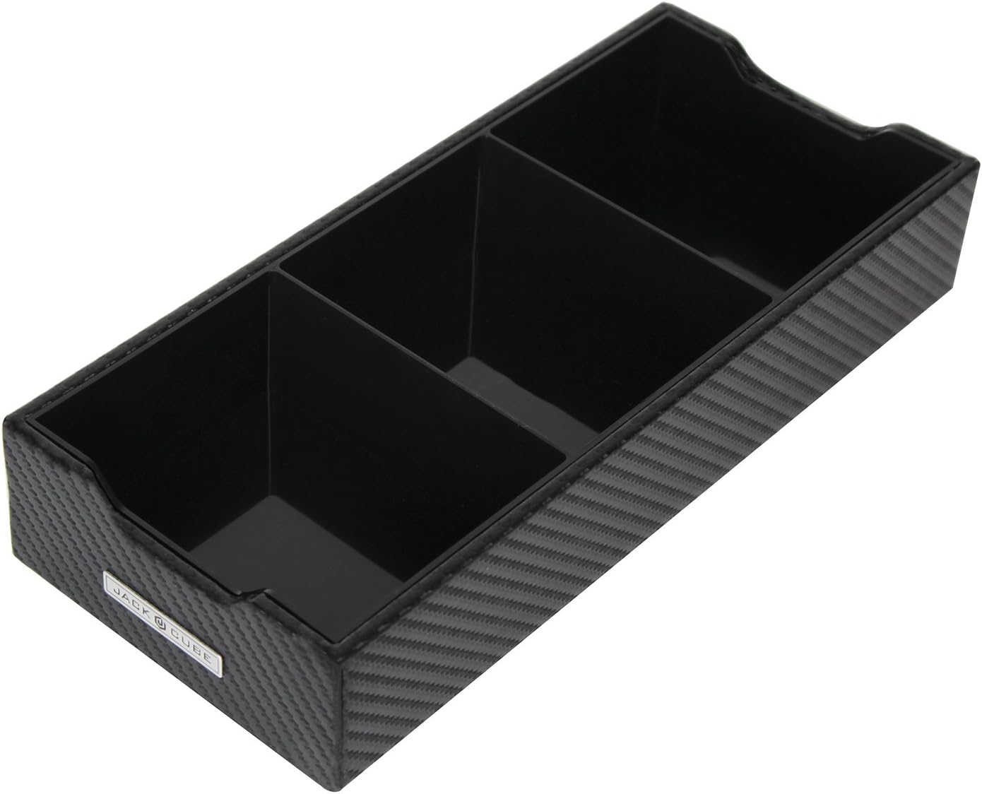 JackCubeDesign Carbon Fiber Business Card Holders Organiser Coupon Holder Name Card Organiser Name Card Holder With Removable Divider For Desk(10.9 x 4.5 x 24.7 cm) - Image 3