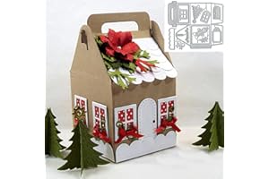 SUDS&WH Christmas Box Tree Door Metal Die Cuts,Merry Christmas Candy Gift Box Cutting Dies Cut Stencils DIY Scrapbooking Photo Album Decorative Embossing Paper Card Making