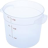 Carlisle FoodService Products Storplus Round Food Storage Container with Stackable Design for Catering, Buffets, Restaurants, Polypropylene (Pp), 6 Quart, Clear