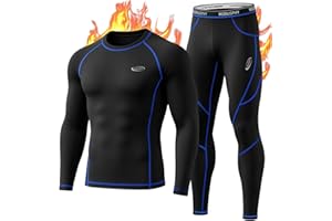 MOBIUSPHY Thermal Underwear for Men Sweatsuits Long Johns Set with Fleece Lined Base Layer Top Bottom