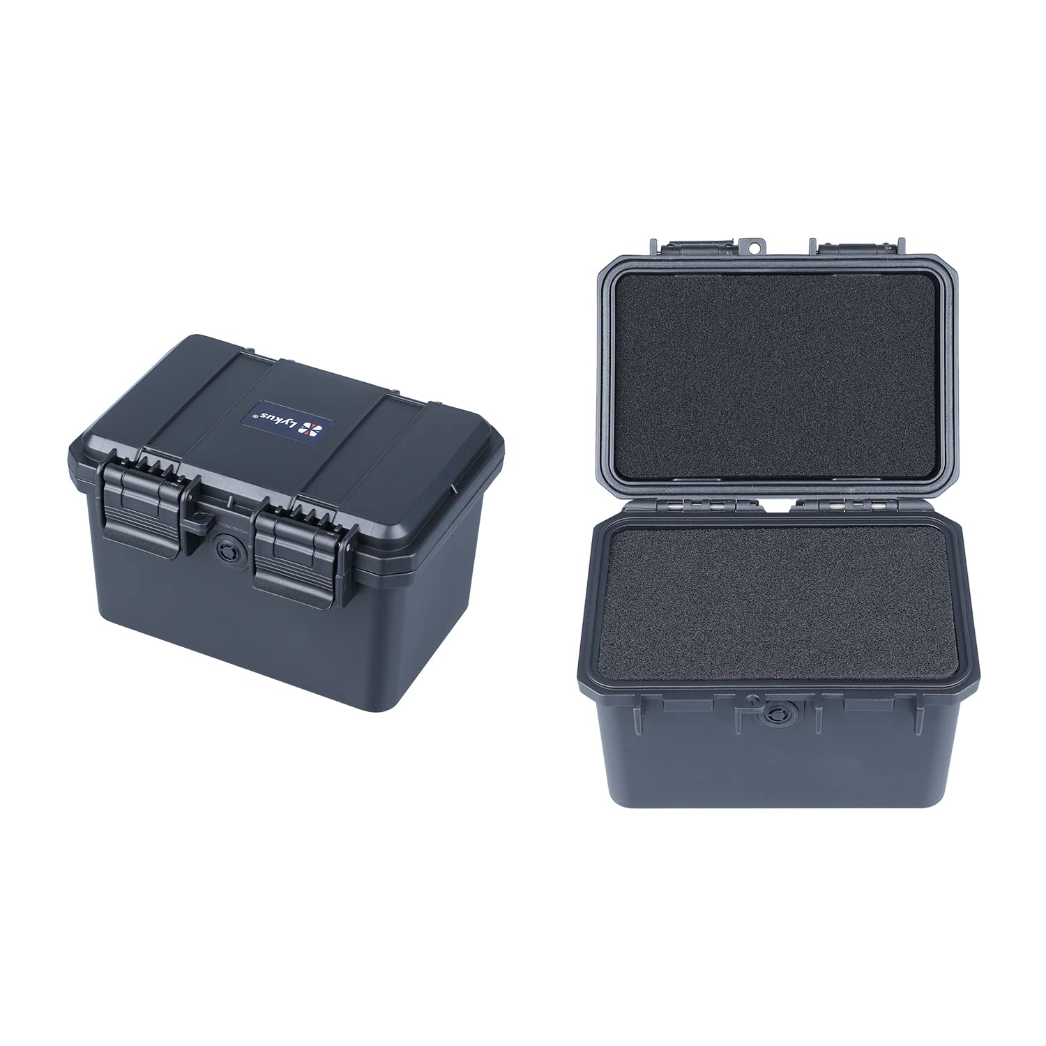 Lykus HC-1430 Mini Hard Case Dry Box with Foam Insert, Interior Size 14x9x9.3 cm, IP66 Splash-Proof, Suitable for Cellphones, Tools, Small Devices and More