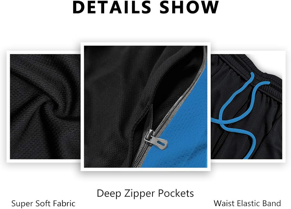 1994Fashion Men's Running Shorts Gym Athletic Shorts with Pockets Quick Dry 7”for Sports,Trainning,Workout: Clothing
