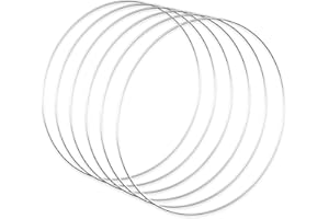 Worown 6 Pack 12 Inch Floral Wreath Hoops, Silver Metal Rings for Making Wedding Wreath Decor and Wall Hanging Craft