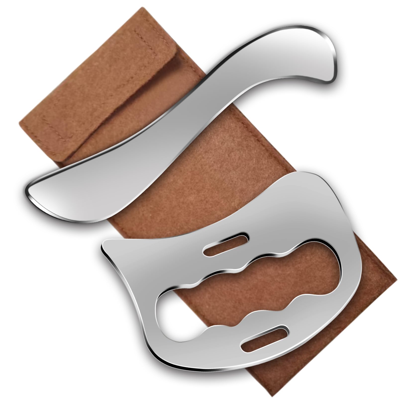Photo 1 of Clheatky Muscle Scraper Tool Stainless Steel Body Gua Sha Set Scraping Tool Physical Therapy Suitable for Face, Back, Abdome, Legs, Arms, Neck, Shoulder