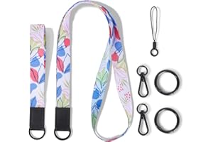 Wristlet Strap and Neck Lanyards,keychain Set for ID Badges Holder,Wallet, Key Chain ，lanyard of Various products。 (White lea