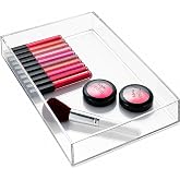 iDesign Clear Drawer Organizer | Plastic Tray, Makeup Storage, Bathroom Vanity, Dresser or Desk