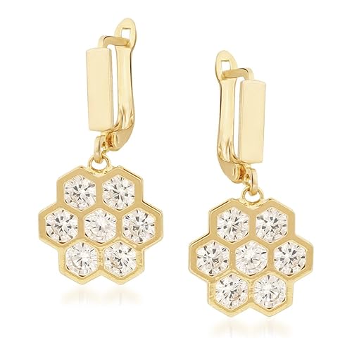 VK Jewels Cubic Zirconia Clip-On Earrings for Women (Golden) (vkerz1279g)